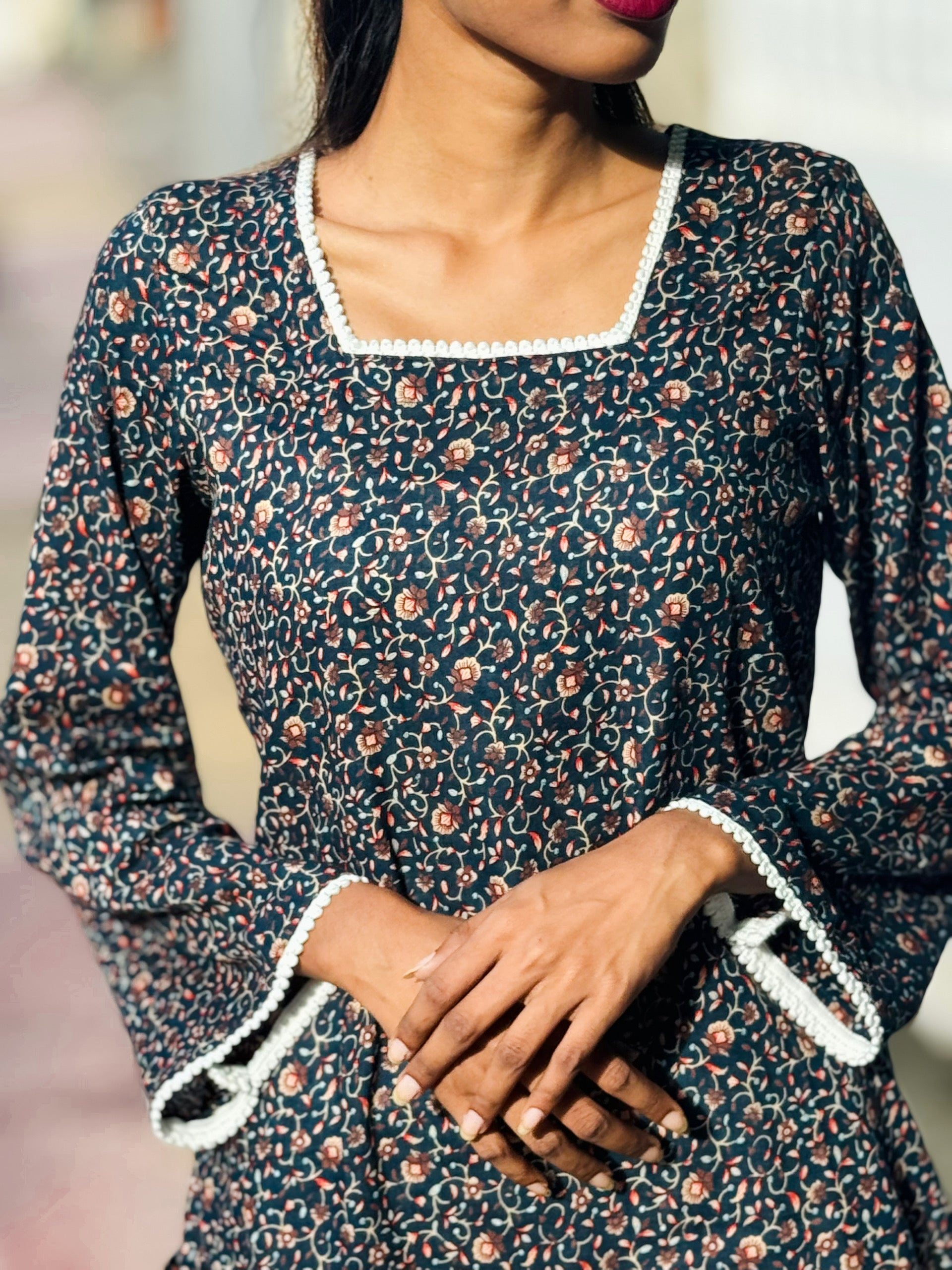 Classic Charm Floral Kurti