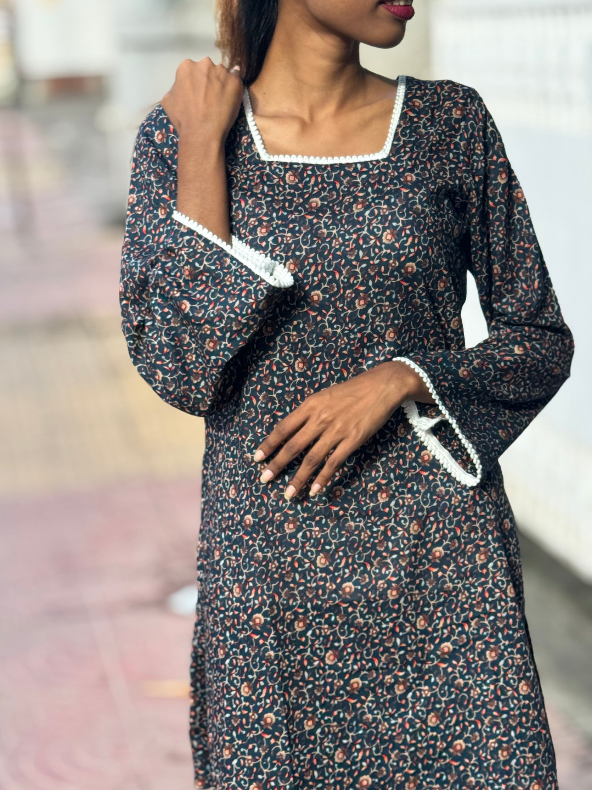 Classic Charm Floral Kurti