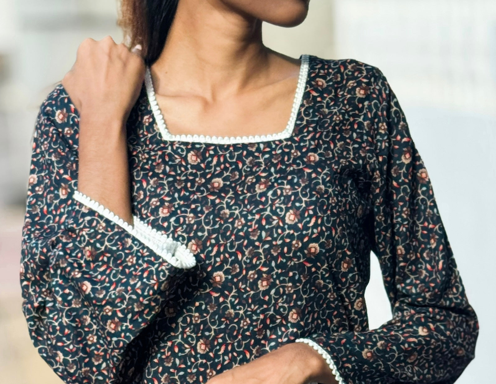 Classic Charm Floral Kurti
