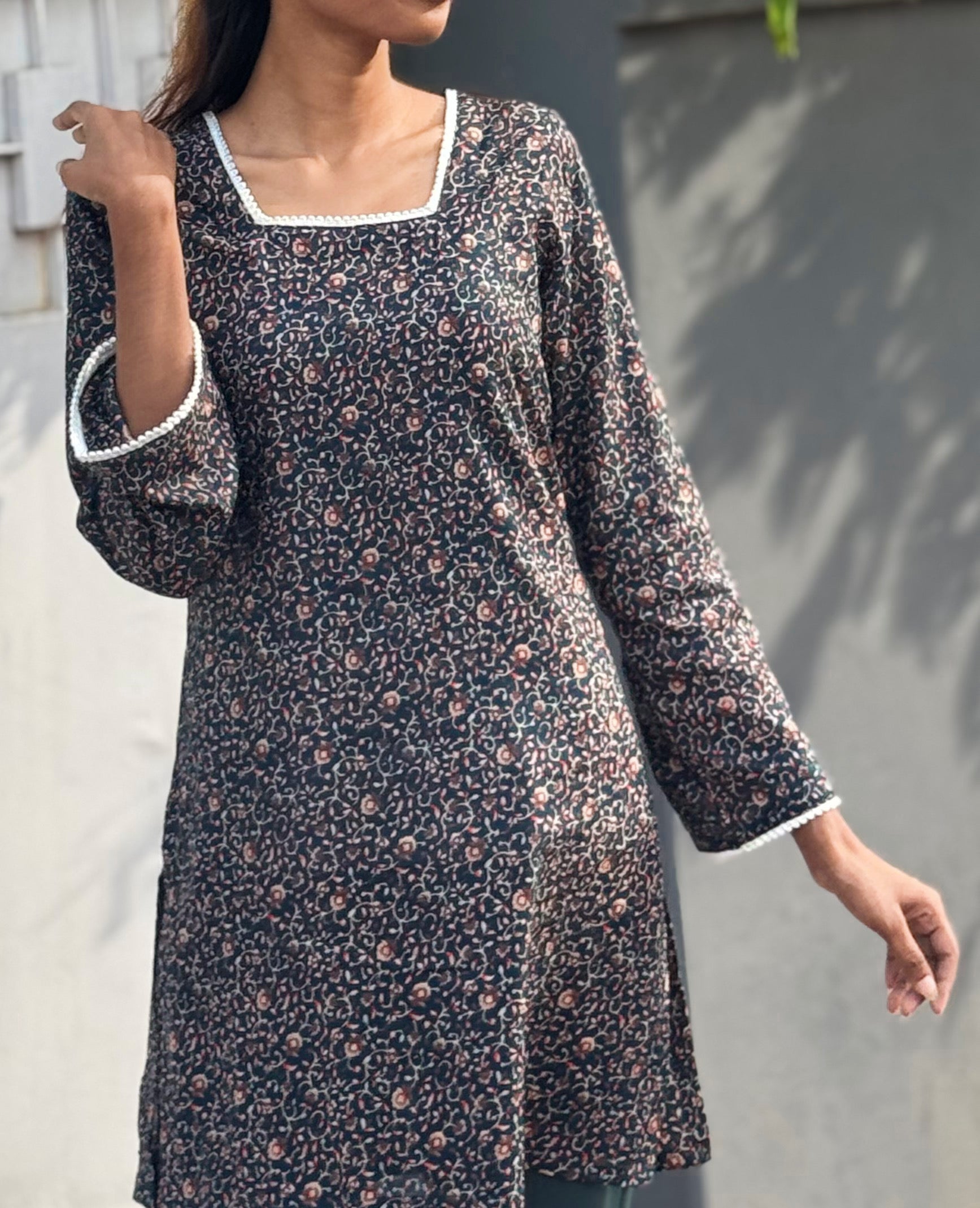 Classic Charm Floral Kurti