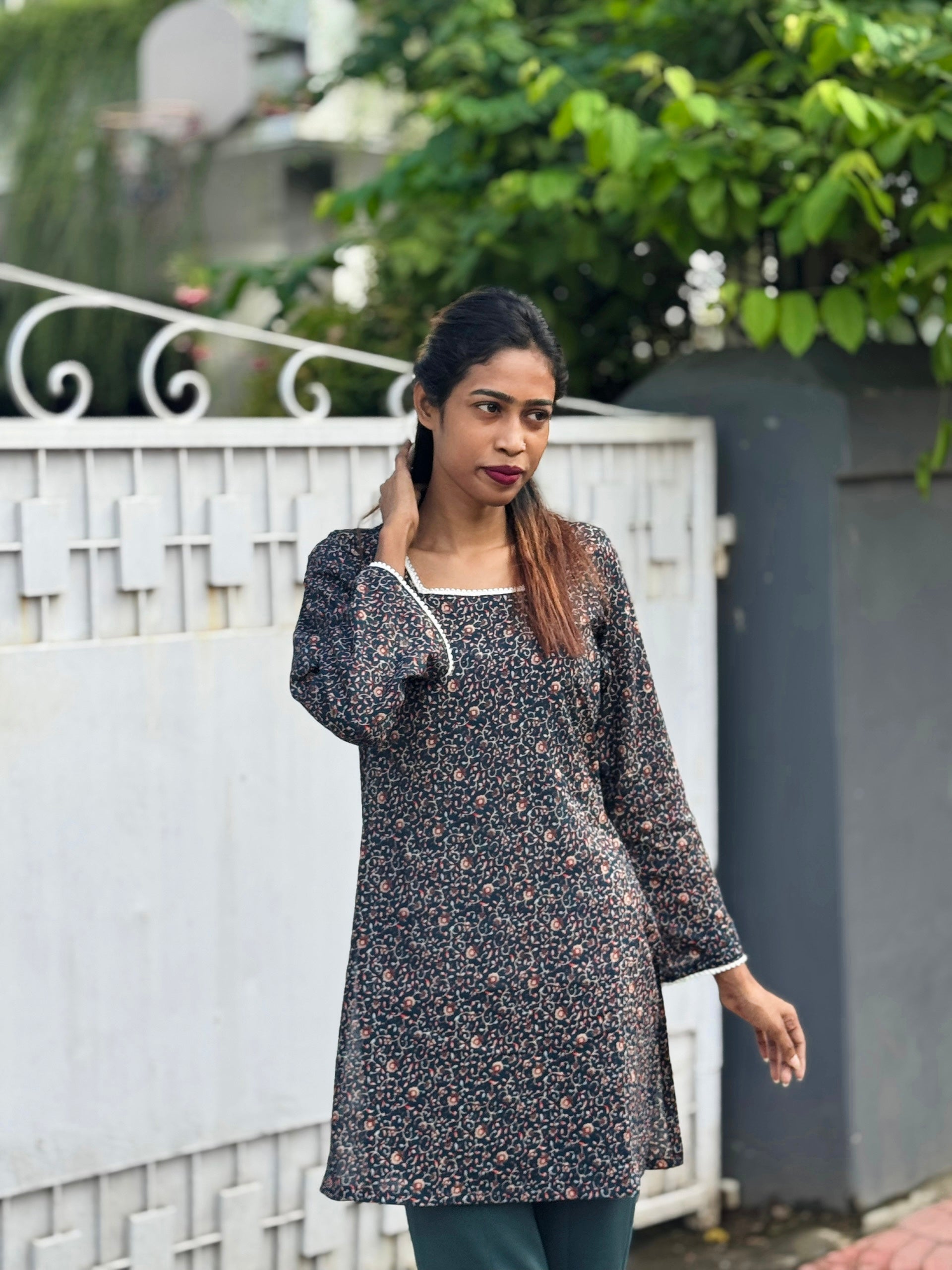 Classic Charm Floral Kurti