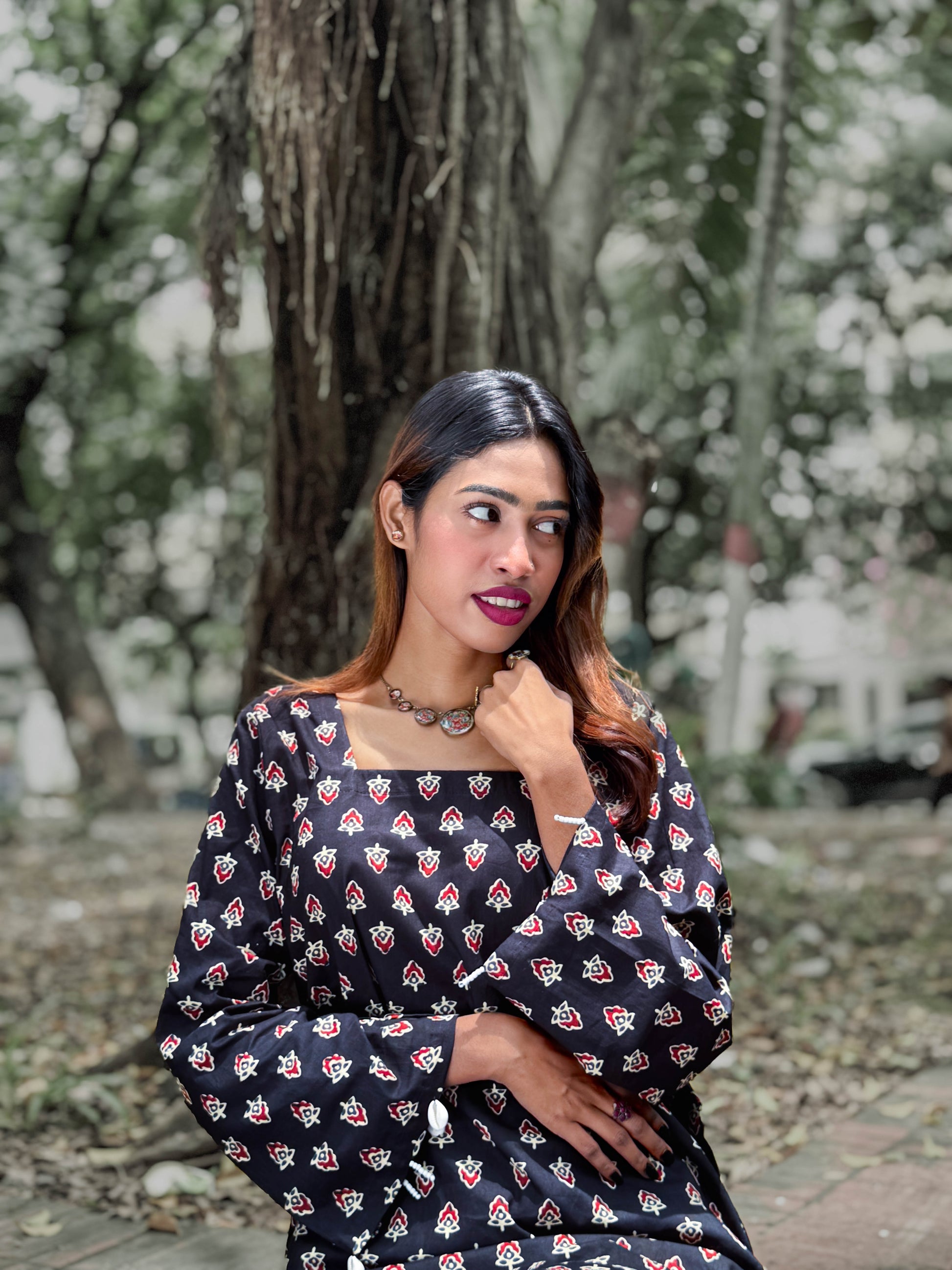 Kamini (কামিনী) - Original Kalamkari Cotton Short Kurti