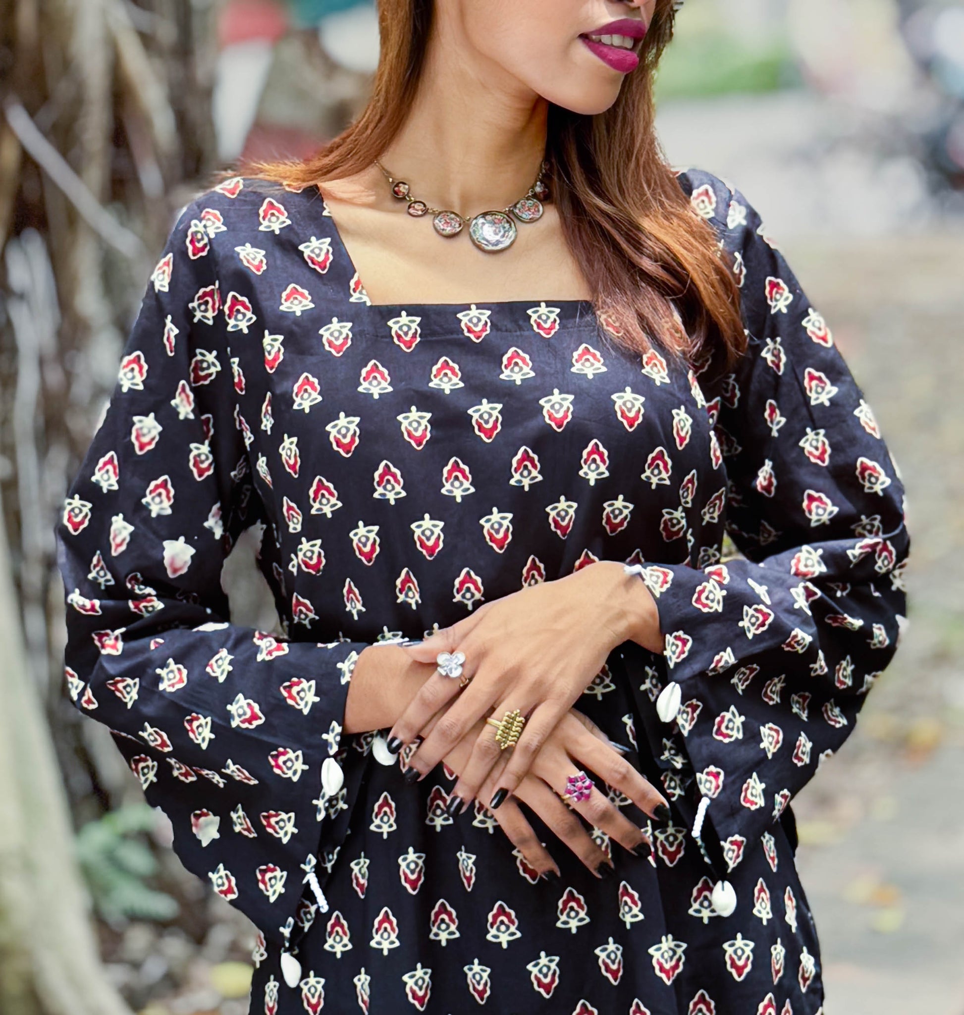 Kamini (কামিনী) - Original Kalamkari Cotton Short Kurti