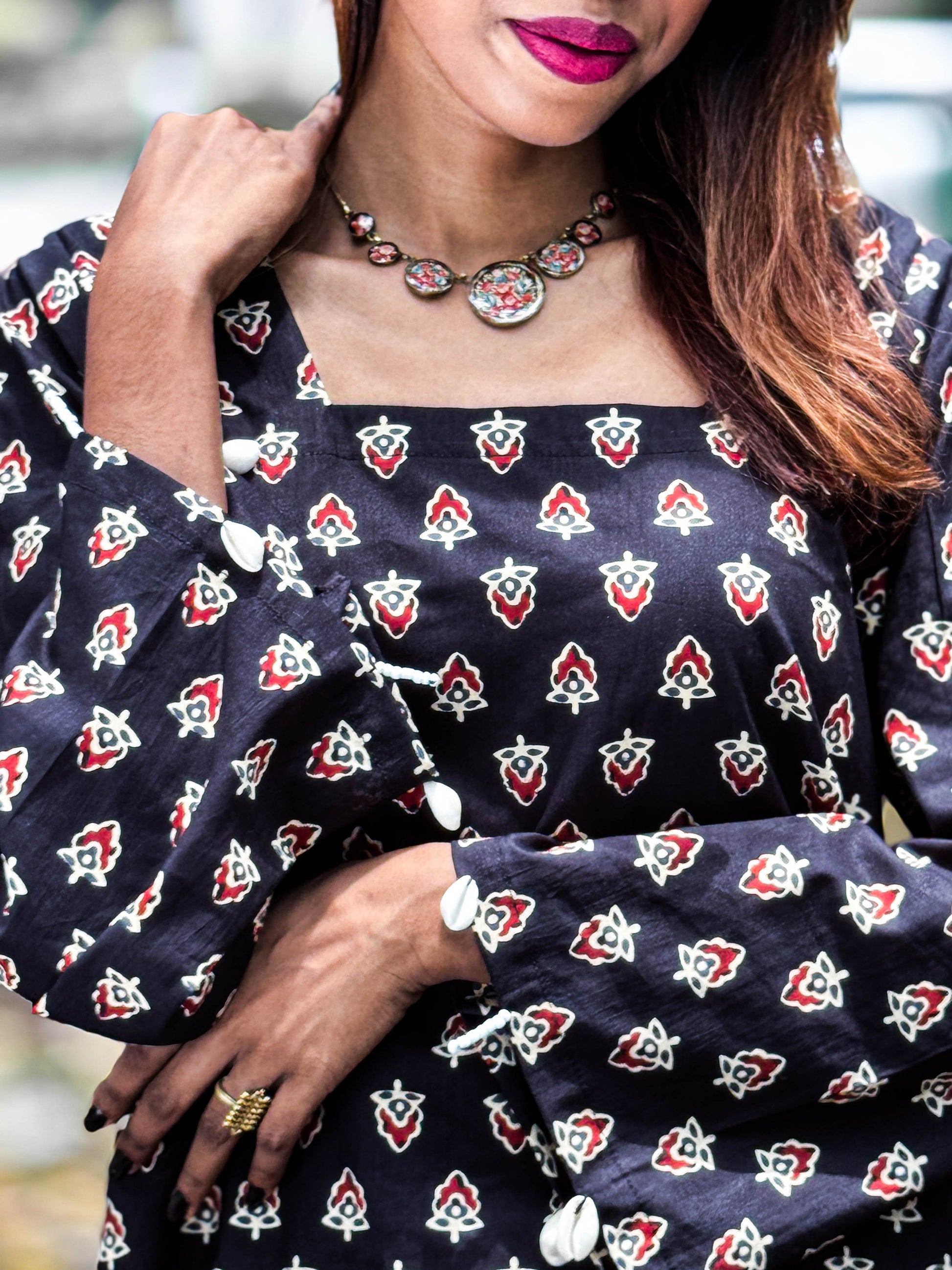 Kamini (কামিনী) - Original Kalamkari Cotton Short Kurti