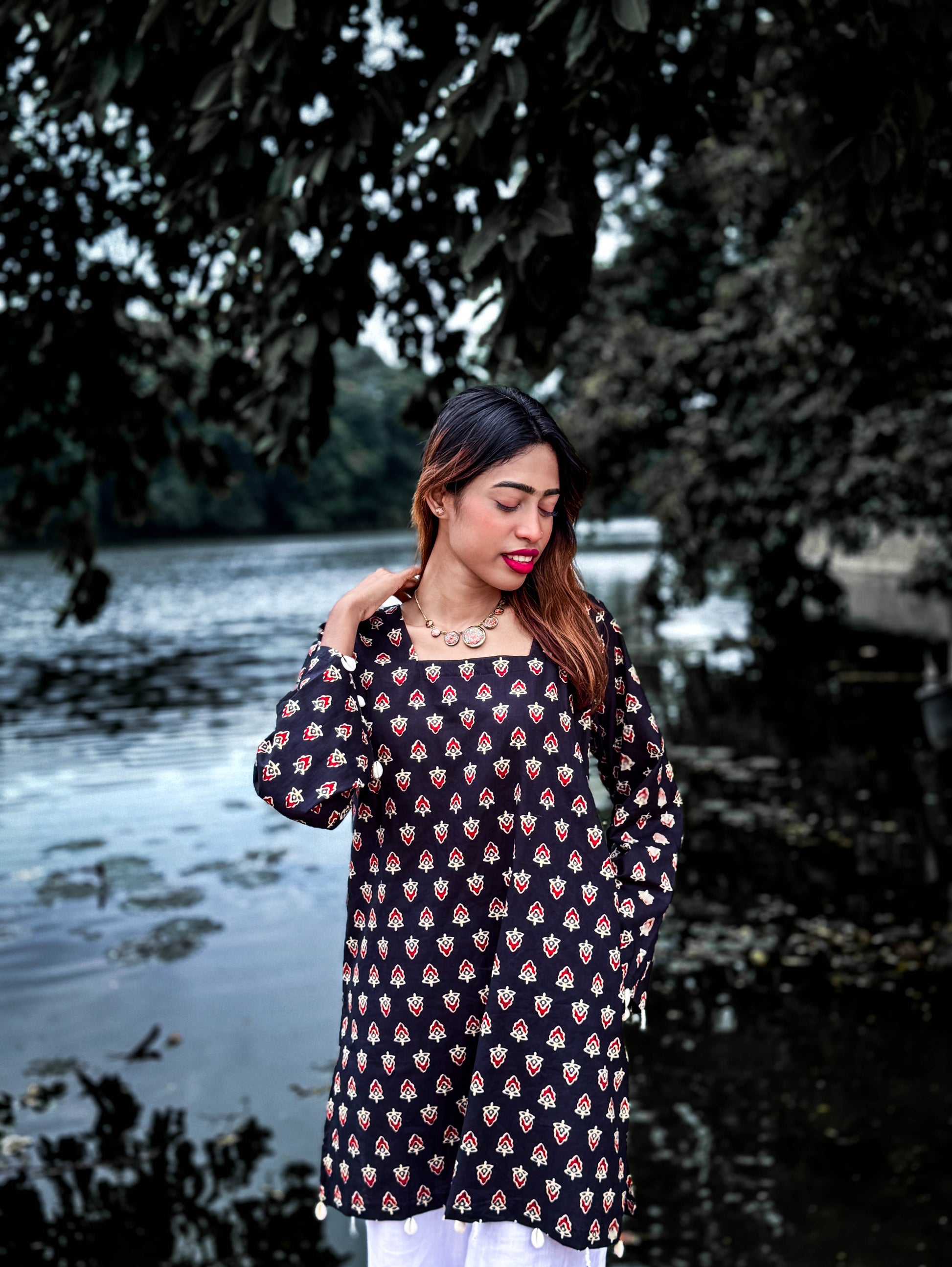 Kamini (কামিনী) - Original Kalamkari Cotton Short Kurti