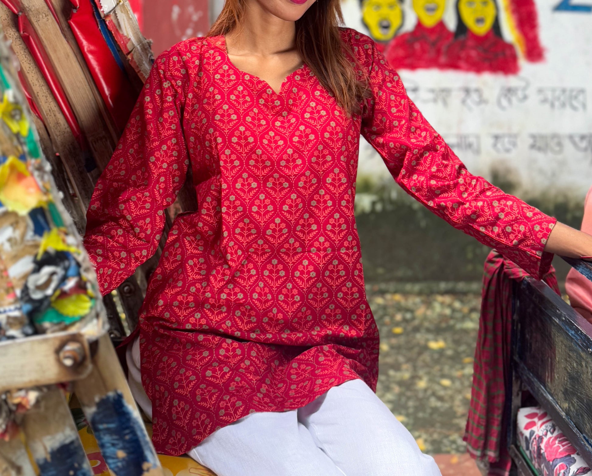 Lalkonna (লালকন্যা) - Cotton Short Kurti