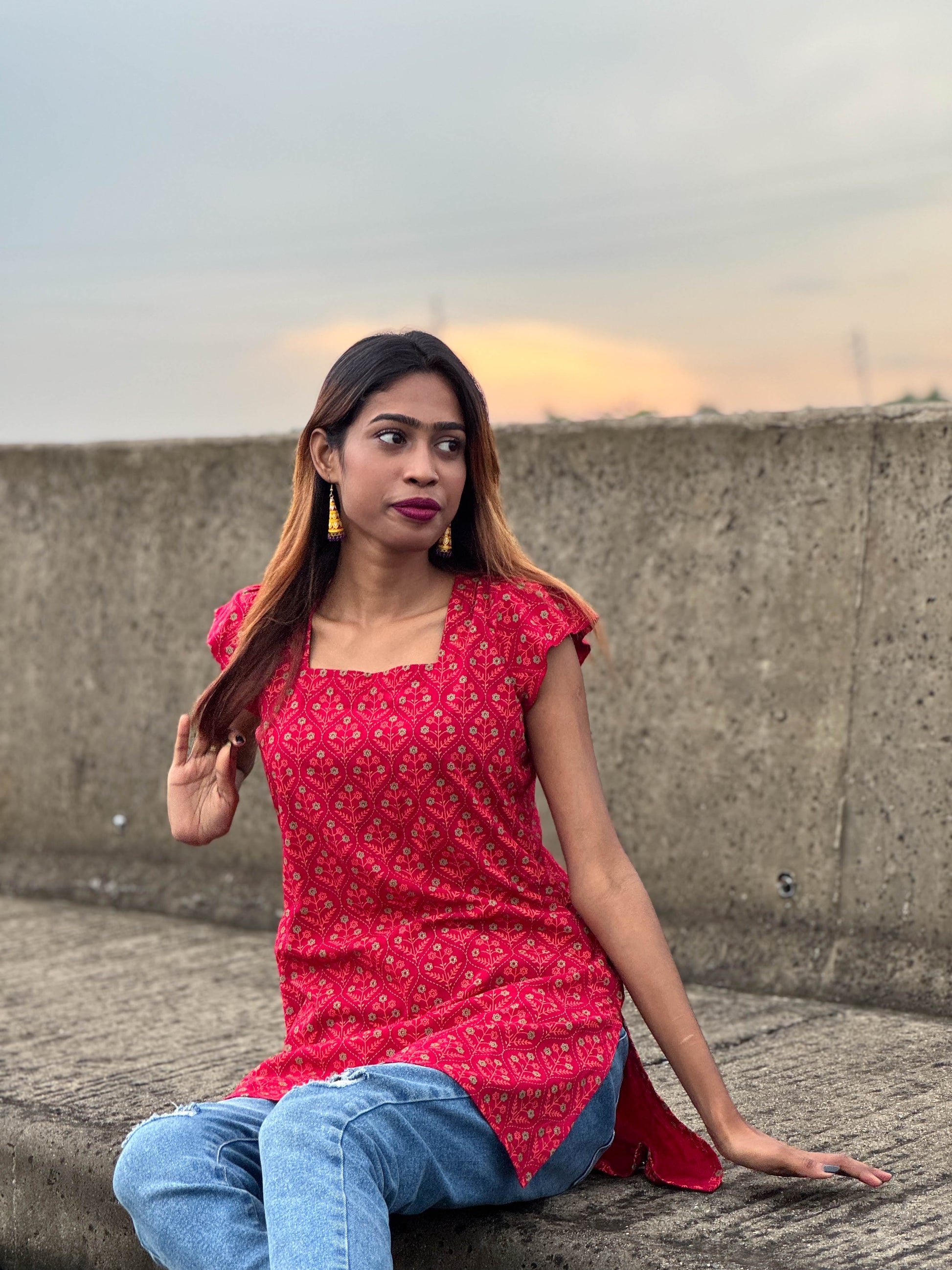 Lilabali (লীলাবালি) - Cotton Short Kurti