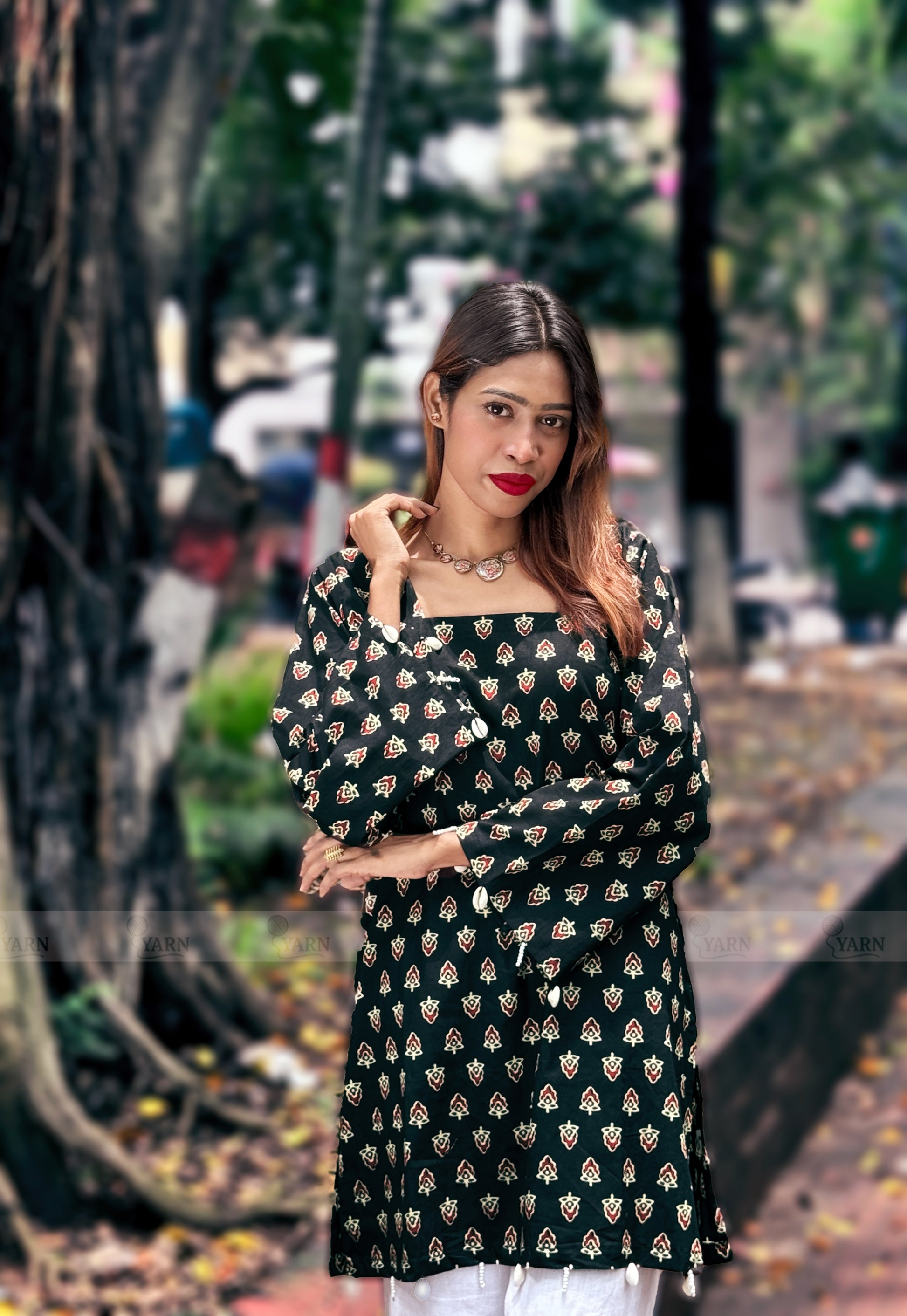 Kamini (কামিনী) - Original Kalamkari Cotton Short Kurti