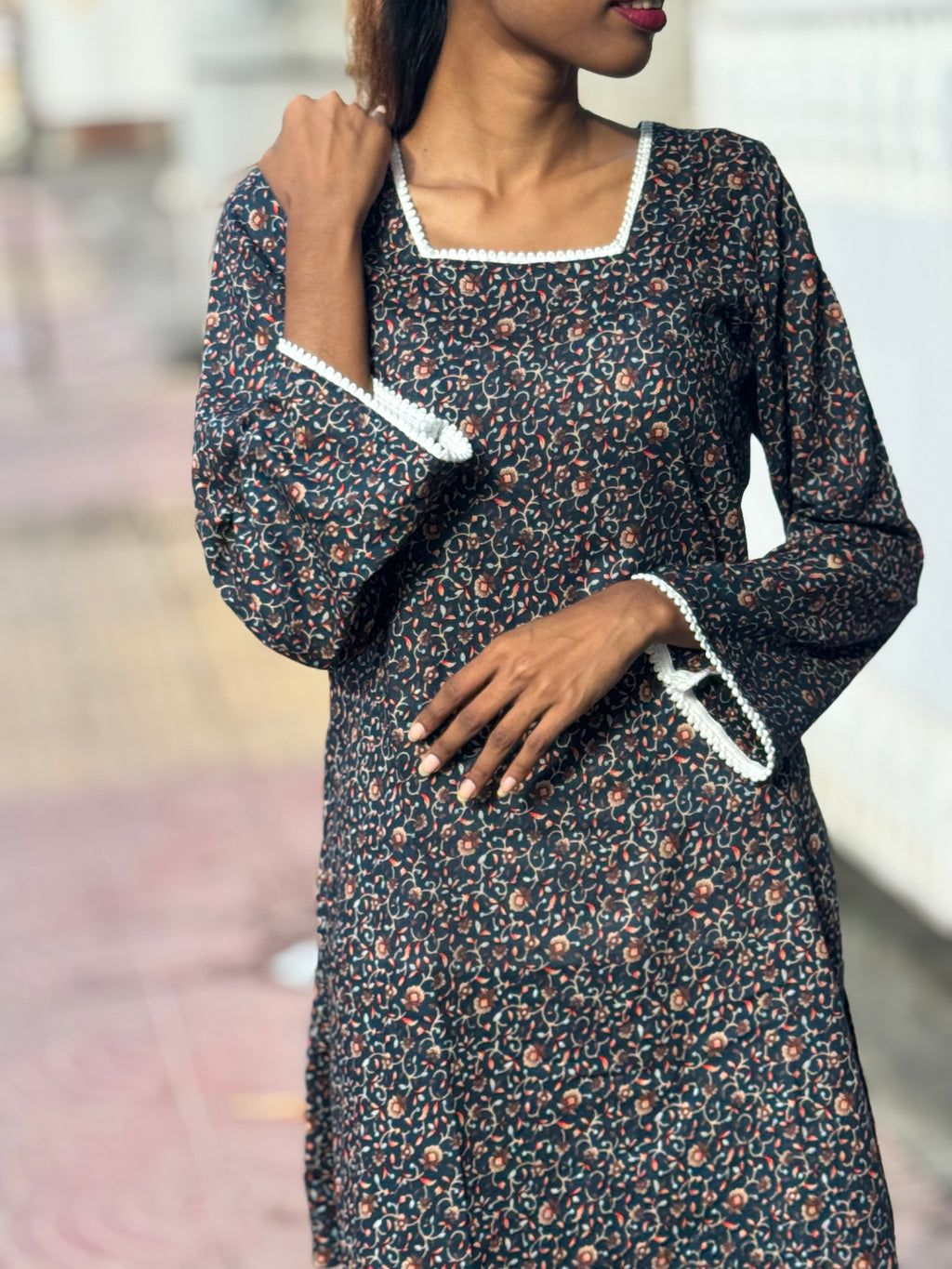 Classic Charm Floral Kurti
