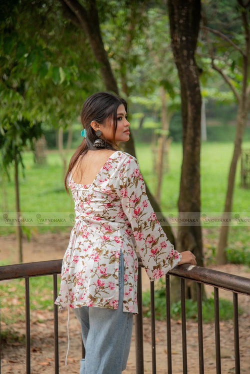 "blossom" crochet back kurti