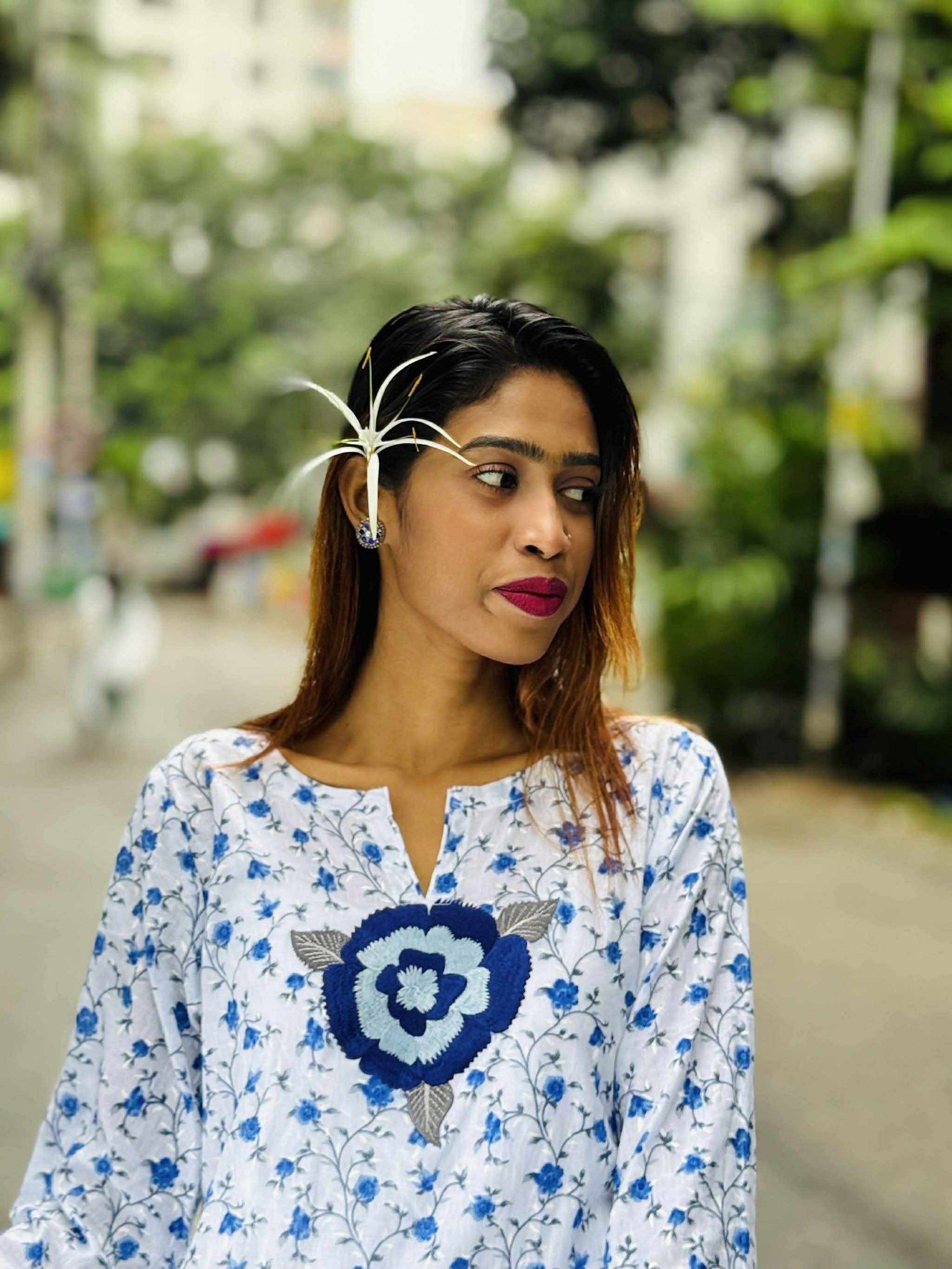 Shadanil (সাদানীল) - Light Cotton Short Kurti