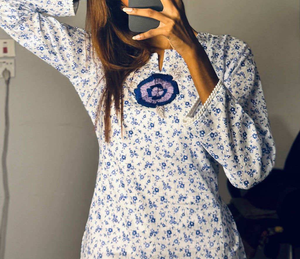 Shada-nill embroidery Kurti