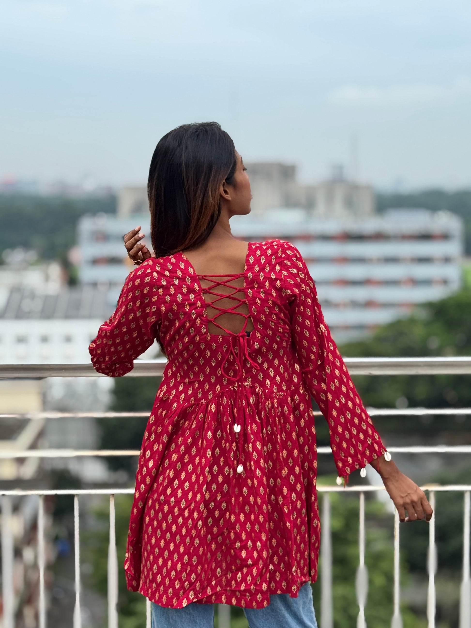 Chumki (চুমকি) - Premium Maroon Cotton Kurti