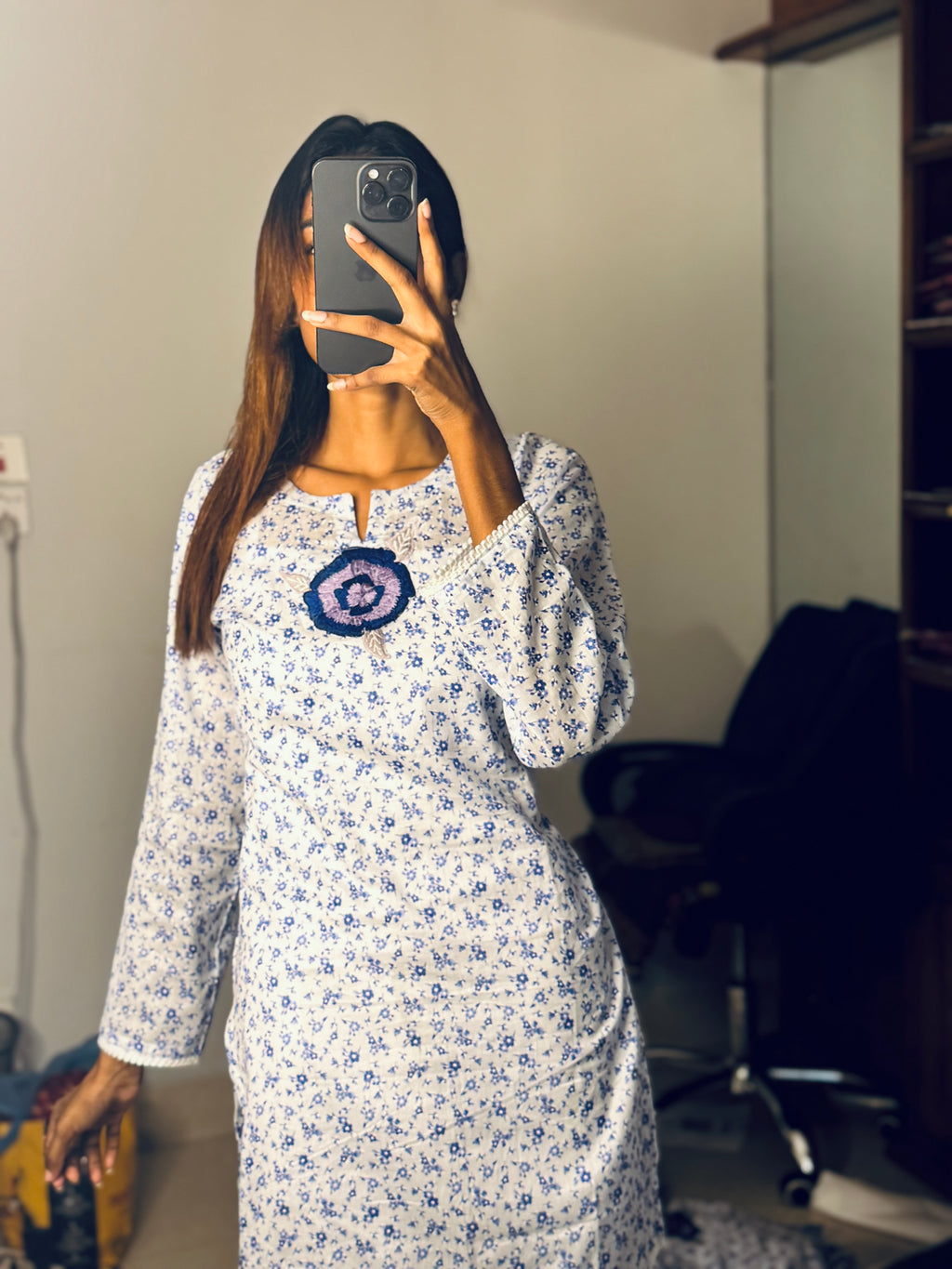 Shada-nill embroidery Kurti