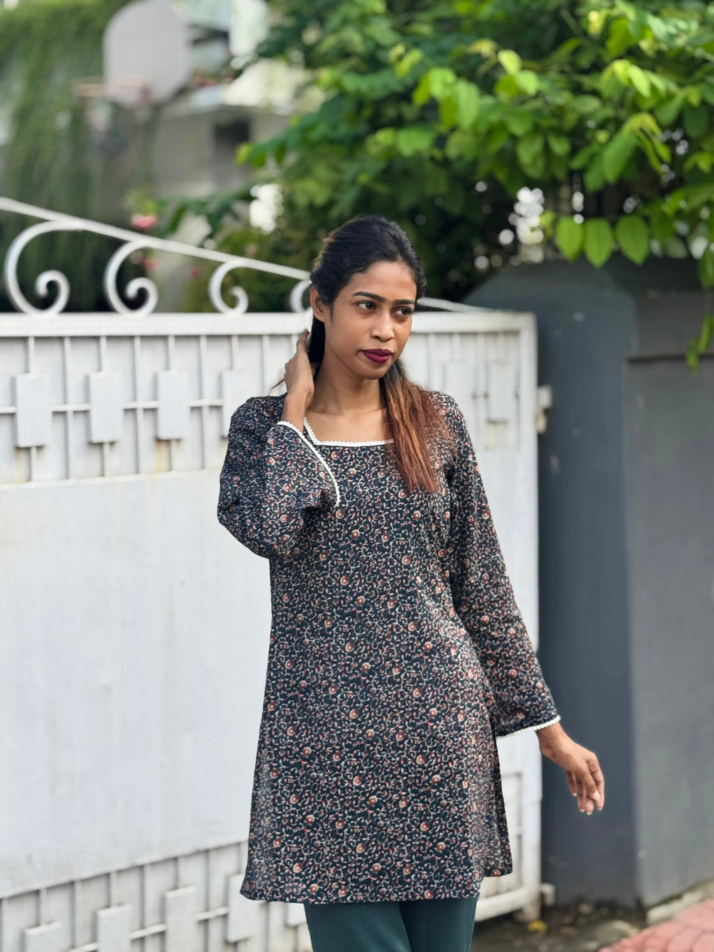 Classic Charm Floral Kurti