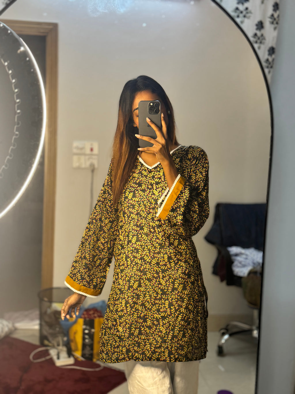 Leaf printed kurti